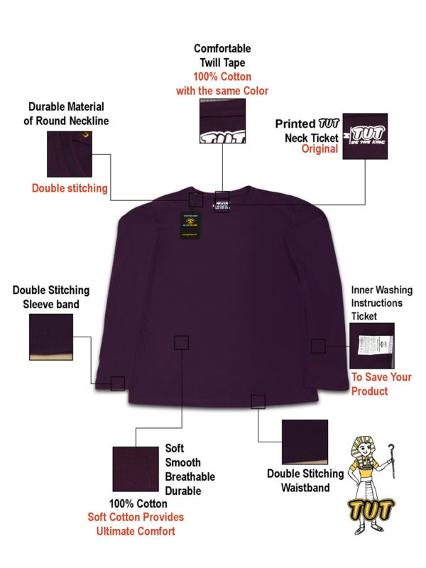 TUT-Slim-Fit-Round-T-Shirt-Long-Sleeve-Women-Dark-Purple-T2RLW00DP00000-Front-Specifications