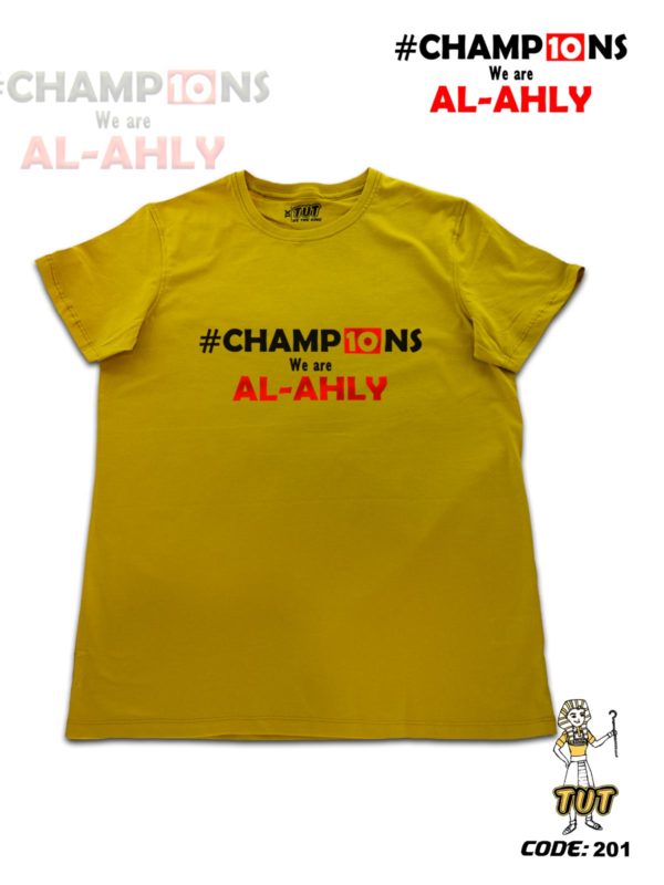 TUT-Slim-Fit-Round-Cotton-T-Shirt-Short-Sleeve-Men-Mustard-Yellow-T2RTM00MY00201-Printed-Black-Red-Sports-Champ10ns-We-are-AL-AHLY