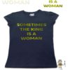 TUT-Slim-Fit-Round-T-Shirt-Short-Sleeve-Women-Blue-Black-T2RTW00BB00092-Printed-Quotations-The-king-is-Woman