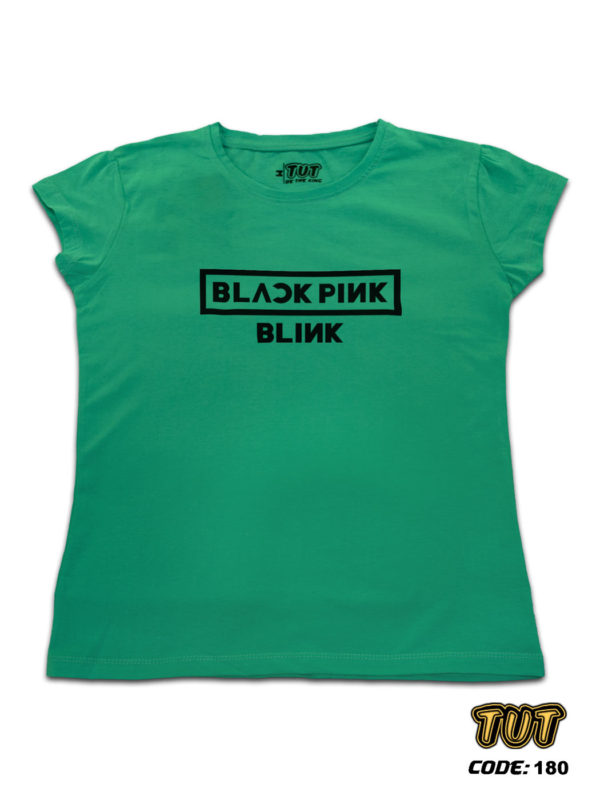 TUT-Slim-Fit-Round-Cotton-T-Shirt-Short-Sleeve-Women-Aquamarine-T2RTW00AM00180-Printed-Music-Black-Pink-Blink