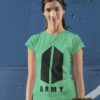 TUT-Slim-Fit-Round-Cotton-T-Shirt-Short-Sleeve-Women-Aquamarine-T2RTW00AM00188-Printed-Music-BTS-Army-Logo-Model1