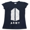 TUT-Slim-Fit-Round-Cotton-T-Shirt-Short-Sleeve-Women-Blue-Black-T2RTW00BB00188-Printed-Music-BTS-Army-Logo