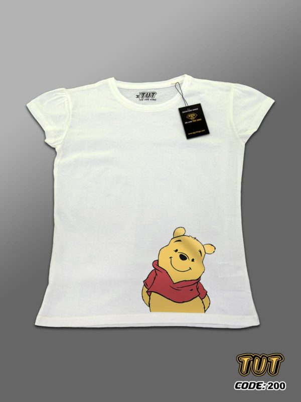 TUT-Slim-Fit-Round-Cotton-T-Shirt-Short-Sleeve-Women-Off-White-T2RTW00OW00200-Printed-Cartoon-Winnie-The-Pooh