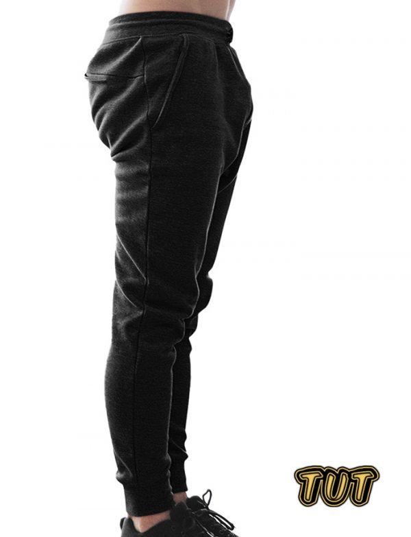 Women's Sweatpants Cotton (Grey / Black) Slim-fit